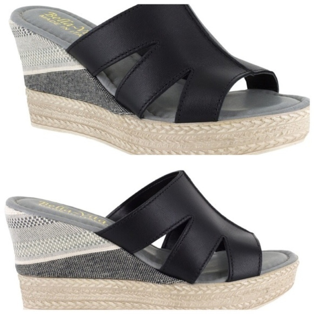 🆕Italian black leather sandal.
